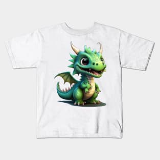 Cute Baby Dragon - Patrick the Green Kids T-Shirt